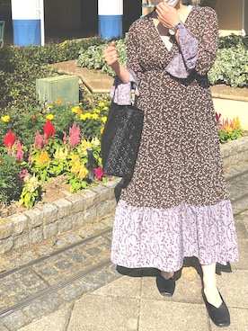 「3色コーデ」｜「アイテム（ワンピース/ドレス）」を使った、m.さん（レディース・161cm）の冬コーディネート