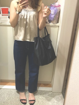 「3色コーデ」｜「アイテム（アクセサリー）」を使った、m.さん（レディース・161cm）の夏コーディネート