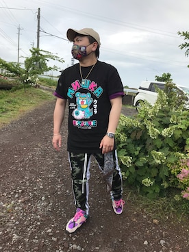 「迷彩パンツ」｜小林一寿さん（メンズ・166cm・30代）の夏コーディネート