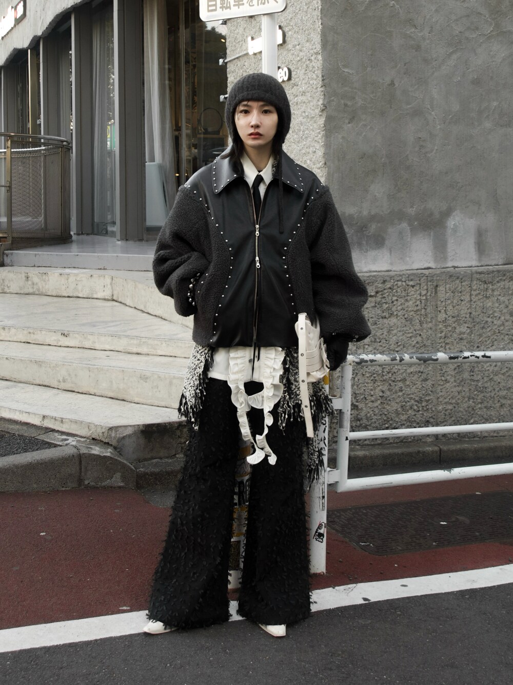 seyto（セイト）の「Boa studs blouson / ボアスタッズブルゾン