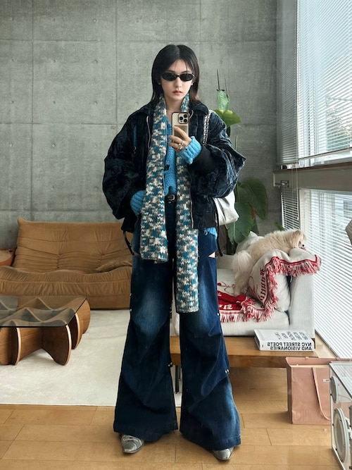 Crush velour gather blouson / クラッシュベロアギャザーブルゾン