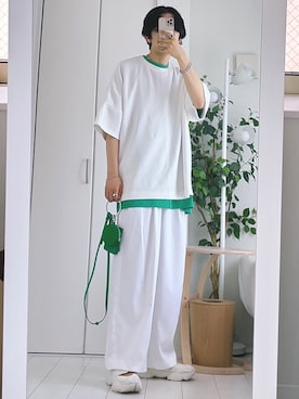 「PRO CLUB （プロクラブ）のアイテム（トップス）」を使った、renyaさん（メンズ・170cm）の夏コーディネート
