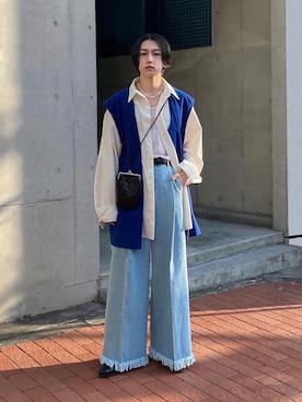 「フレアデニム」｜renyaさん（メンズ・170cm）の春コーディネート