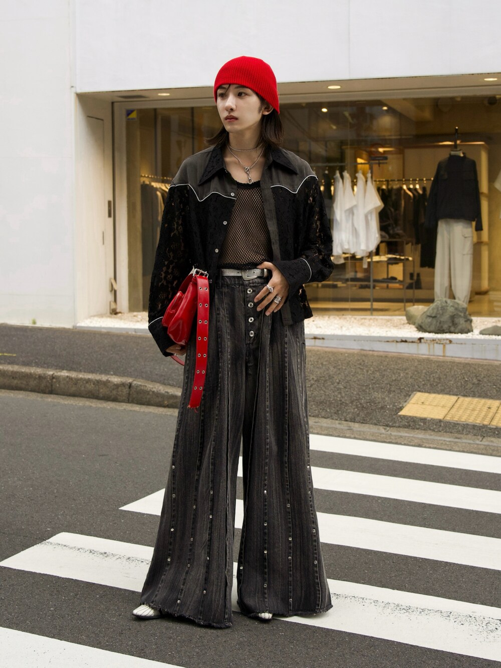 seyto サイズ3 / スタッズピンストライプワイドフレアデニムパンツ seyto（セイト）の「Studs pin stripe wide flare denim pants