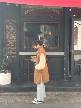 「CPCM（シーピーシーエム）のアイテム（その他アウター）」を使った、ちゃんともさん（レディース・159cm）の秋コーディネート