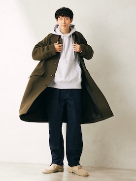 「JOURNAL STANDARD relume（ジャーナルスタンダード　レリューム）のアイテム（ステンカラーコート）」を使った、Rikuさん（メンズ・181cm）の秋コーディネート