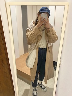 「RETRO GIRL（レトロガール）のアイテム（トレンチコート）」を使った、ｅｍａ ¨̮ さん（レディース・160cm）の冬コーディネート