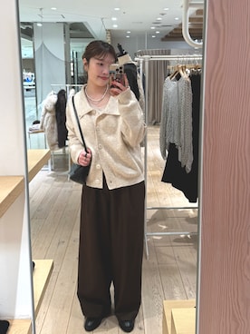 「mystic（ミスティック）のアイテム（スラックス）」を使った、おりんさん（レディース・161cm）の冬コーディネート