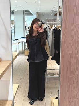 「mystic（ミスティック）のアイテム（シャツ/ブラウス）」を使った、おりんさん（レディース・161cm）の冬コーディネート