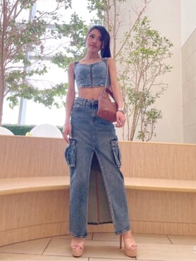 「Guess（ゲス）のアイテム（その他トップス）」を使った、GUESS JAPANさん（レディース・157cm）の春コーディネート