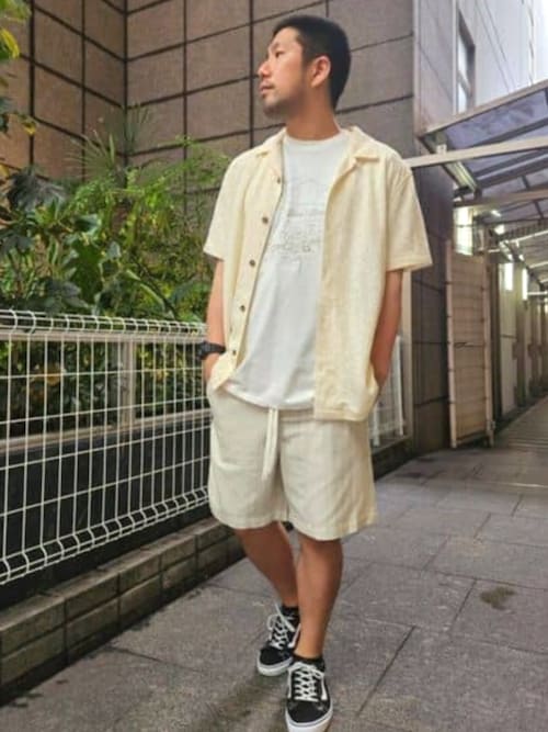 GUESS（ゲス） パンツ FLETCHER Linen Drawcord Short ショートパンツ