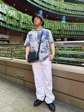 「Guess（ゲス）のアイテム（帽子）」を使った、GUESS JAPANさん（メンズ・167cm）の夏コーディネート
