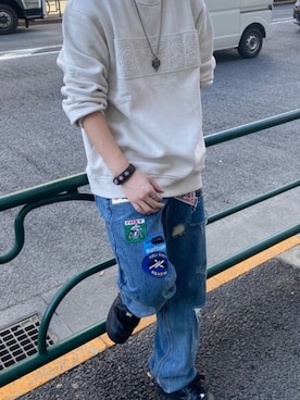 「Guess（ゲス）のアイテム（スウェット）」を使った、GUESS JAPANさん（メンズ・164cm）の冬コーディネート