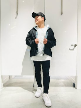 「ラフスタイル」｜「アイテム（ブルゾン）」を使った、GUESS JAPANさん（メンズ・163cm）の夏コーディネート