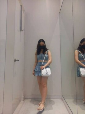 「フェミニンコーデ」｜「アイテム（その他トップス）」を使った、GUESS JAPANさん（レディース・154cm）の夏コーディネート
