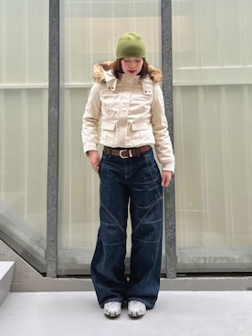 「アイテム（アンダーウェア）」を使った、GUESS JAPANさん（レディース・165cm）の冬コーディネート