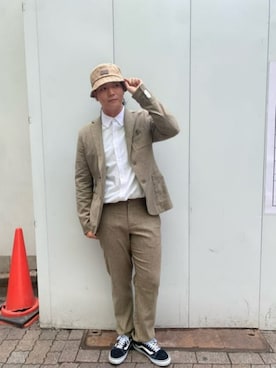 「大人カジュアルコーデ」｜「アイテム（ジャケット/アウター）」を使った、GUESS JAPANさん（メンズ・178cm）の夏コーディネート