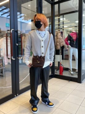 「Guess（ゲス）のアイテム（スウェット）」を使った、GUESS JAPANさん（メンズ・158cm）の冬コーディネート