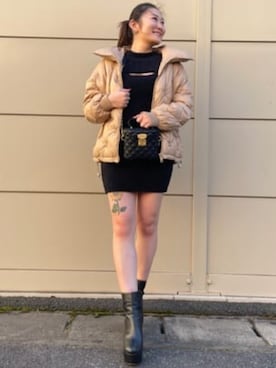 「Guess（ゲス）のアイテム（ワンピース）」を使った、GUESS JAPANさん（レディース・162cm）の冬コーディネート
