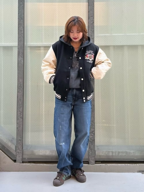 セール】GUESS JEANS Letterman Jacket ジャケット スタジャン