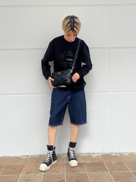 「Guess（ゲス）のアイテム（スウェット）」を使った、GUESS JAPANさん（メンズ・180cm）の夏コーディネート