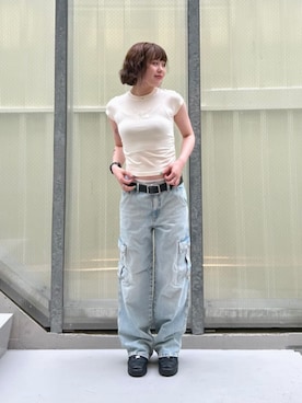 「アイテム（アンダーウェア）」を使った、GUESS JAPANさん（レディース・165cm）の秋コーディネート