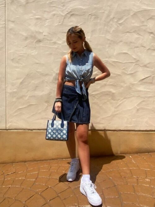 ブラウス シャツ GUESS Originals Gingham Tie-Front Top シャツ ブラウス レディース レディース GUESS Originals Gingham Tie-Front Top シャツ ブラウス