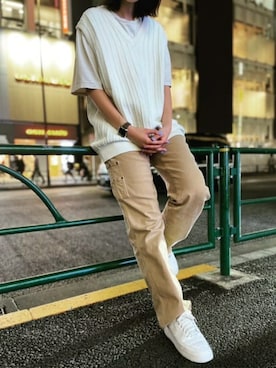 「メンズライクコーデ」｜GUESS JAPANさん（メンズ・169cm）の夏コーディネート