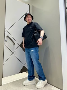 「Guess（ゲス）のアイテム（帽子）」を使った、GUESS JAPANさん（メンズ・167cm）の夏コーディネート