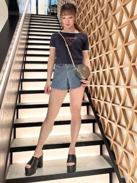 「GUESS」｜GUESS JAPANさん（レディース・161cm）の夏コーディネート