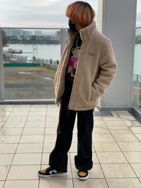 「Guess（ゲス）のアイテム（ブルゾン）」を使った、GUESS JAPANさん（メンズ・158cm）の冬コーディネート
