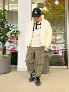 「Guess（ゲス）のアイテム（ブルゾン）」を使った、GUESS JAPANさん（メンズ・170cm）の冬コーディネート
