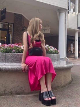 「Guess（ゲス）のアイテム（ワンピース）」を使った、GUESS JAPANさん（レディース・157cm）の夏コーディネート
