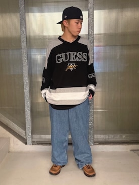 「アイテム（アンダーウェア）」を使った、GUESS JAPANさん（メンズ・165cm）の秋コーディネート