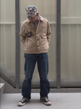 「アイテム（アンダーウェア）」を使った、GUESS JAPANさん（メンズ・165cm）の秋コーディネート