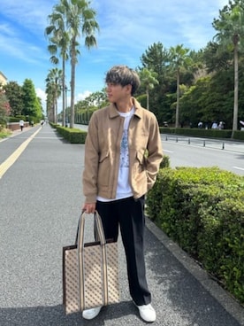 「Guess（ゲス）のアイテム（ブルゾン）」を使った、GUESS JAPANさん（メンズ・174cm）の冬コーディネート