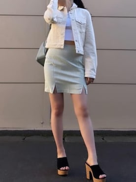 「Guess（ゲス）のアイテム（デニムジャケット）」を使った、GUESS JAPANさん（レディース・155cm）の春コーディネート