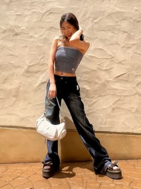 「Guess（ゲス）のアイテム（その他トップス）」を使った、GUESS JAPANさん（レディース・156cm）の夏コーディネート