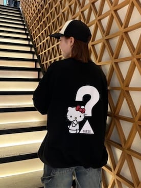 「ハローキティ」｜GUESS JAPANさん（レディース・155cm）の冬コーディネート