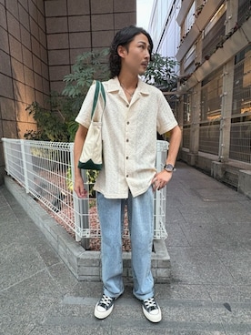 「アイテム（トートバッグ）」を使った、GUESS JAPANさん（メンズ・165cm）の夏コーディネート