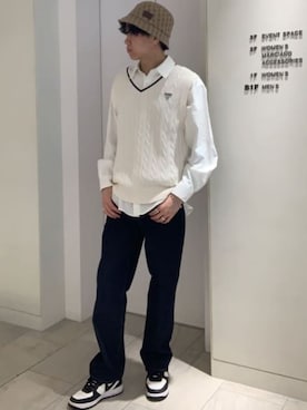 「Guess（ゲス）のアイテム（ハット）」を使った、GUESS JAPANさん（メンズ・178cm）の夏コーディネート