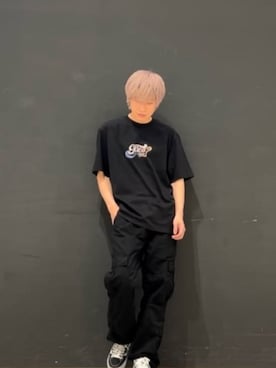 「Guess（ゲス）のアイテム（カーゴパンツ）」を使った、GUESS JAPANさん（メンズ・168cm）の夏コーディネート