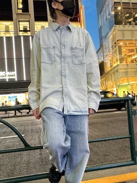 「Guess（ゲス）のアイテム（デニムジャケット）」を使った、GUESS JAPANさん（メンズ・164cm）の春コーディネート