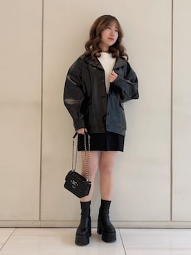 「Guess（ゲス）のアイテム」を使った、GUESS JAPANさん（レディース・152cm）の冬コーディネート