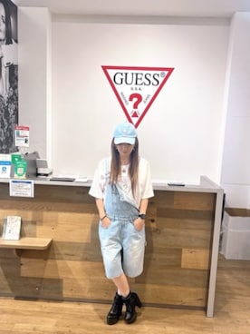 「GUESS」｜「アイテム（サロペット/オーバーオール）」を使った、GUESS JAPANさん（レディース・159cm）の夏コーディネート