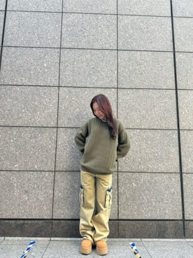 「メンズライクコーデ」｜「アイテム（カーゴパンツ）」を使った、GUESS JAPANさん（レディース・155cm）の秋コーディネート