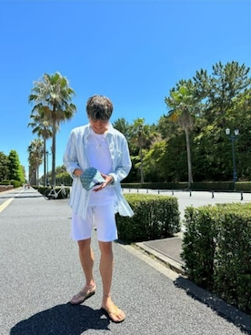 「Guess（ゲス）のアイテム（キャップ）」を使った、GUESS JAPANさん（メンズ・174cm）の夏コーディネート