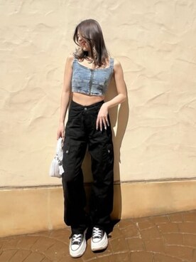 「Guess（ゲス）のアイテム（その他トップス）」を使った、GUESS JAPANさん（レディース・156cm）の春コーディネート