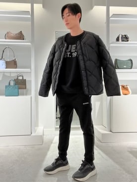 「Guess（ゲス）のアイテム（スウェット）」を使った、GUESS JAPANさん（メンズ・175cm）の冬コーディネート