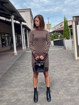 「Guess（ゲス）のアイテム（ワンピース）」を使った、GUESS JAPANさん（レディース・163cm）の冬コーディネート